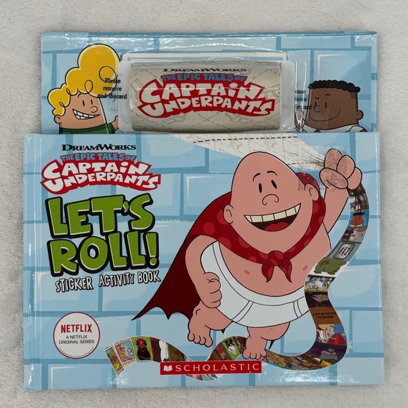 Scholastic Other - Scholastic Captain Underpants Let's Roll Sticker Activity Book for Kids Netflix